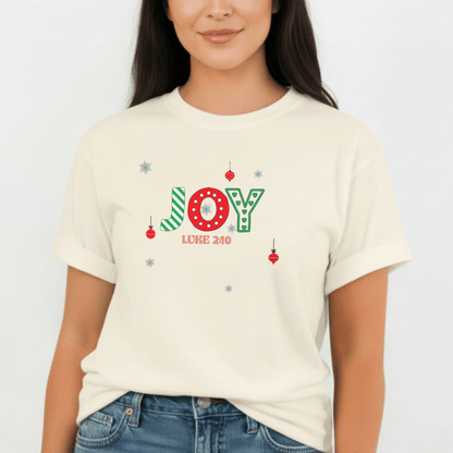 JOY Christmas Shirt Luke 2:10 | Comfort Colors 1717 | Christian Holiday Tee | Faith Christmas T-Shirt