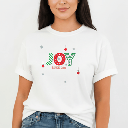JOY Christmas Shirt Luke 2:10 | Comfort Colors 1717 | Christian Holiday Tee | Faith Christmas T-Shirt