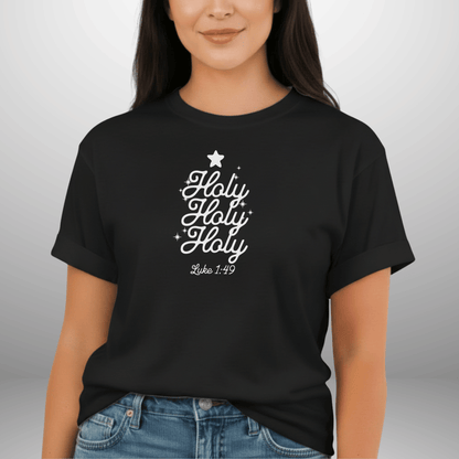 Holy Holy Holy Shirt – Luke 1:49 Comfort Colors Tee | Christian Christmas Shirt | Faith Scripture Shirt | Bible Verse Tee | Holiday Jesus Shirt