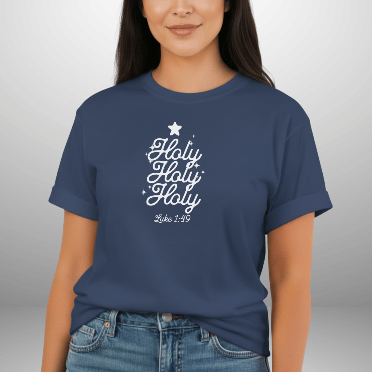 Holy Holy Holy Shirt – Luke 1:49 Comfort Colors Tee | Christian Christmas Shirt | Faith Scripture Shirt | Bible Verse Tee | Holiday Jesus Shirt