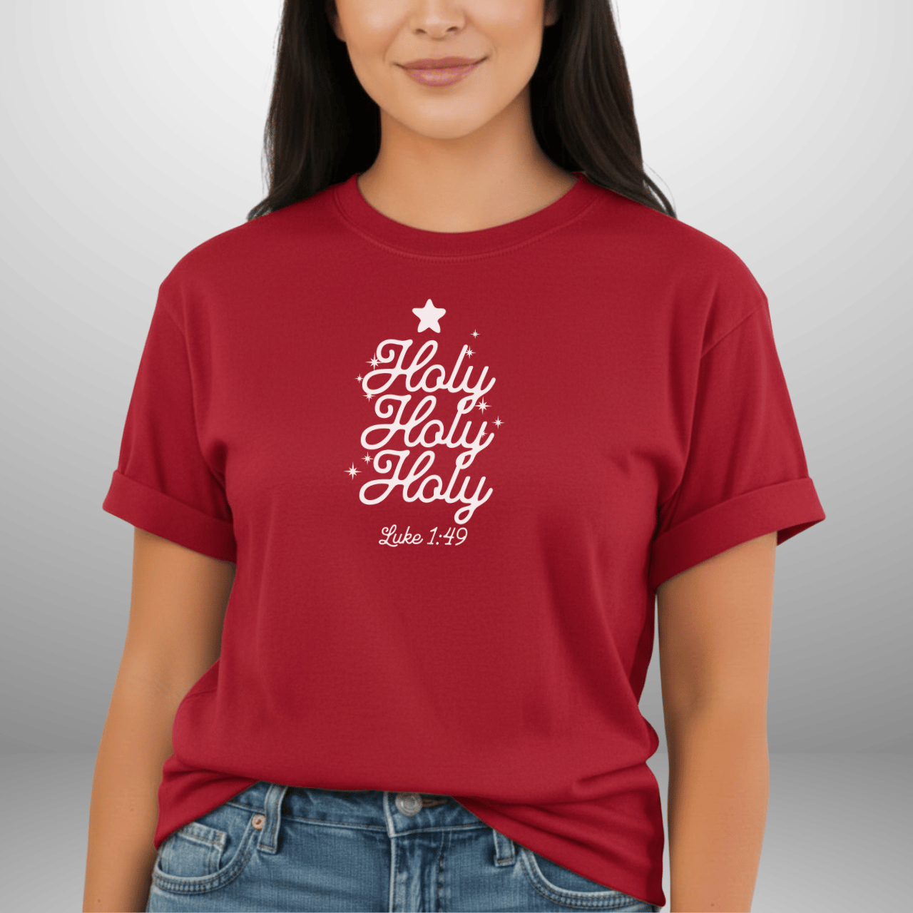 Holy Holy Holy Shirt – Luke 1:49 Comfort Colors Tee | Christian Christmas Shirt | Faith Scripture Shirt | Bible Verse Tee | Holiday Jesus Shirt