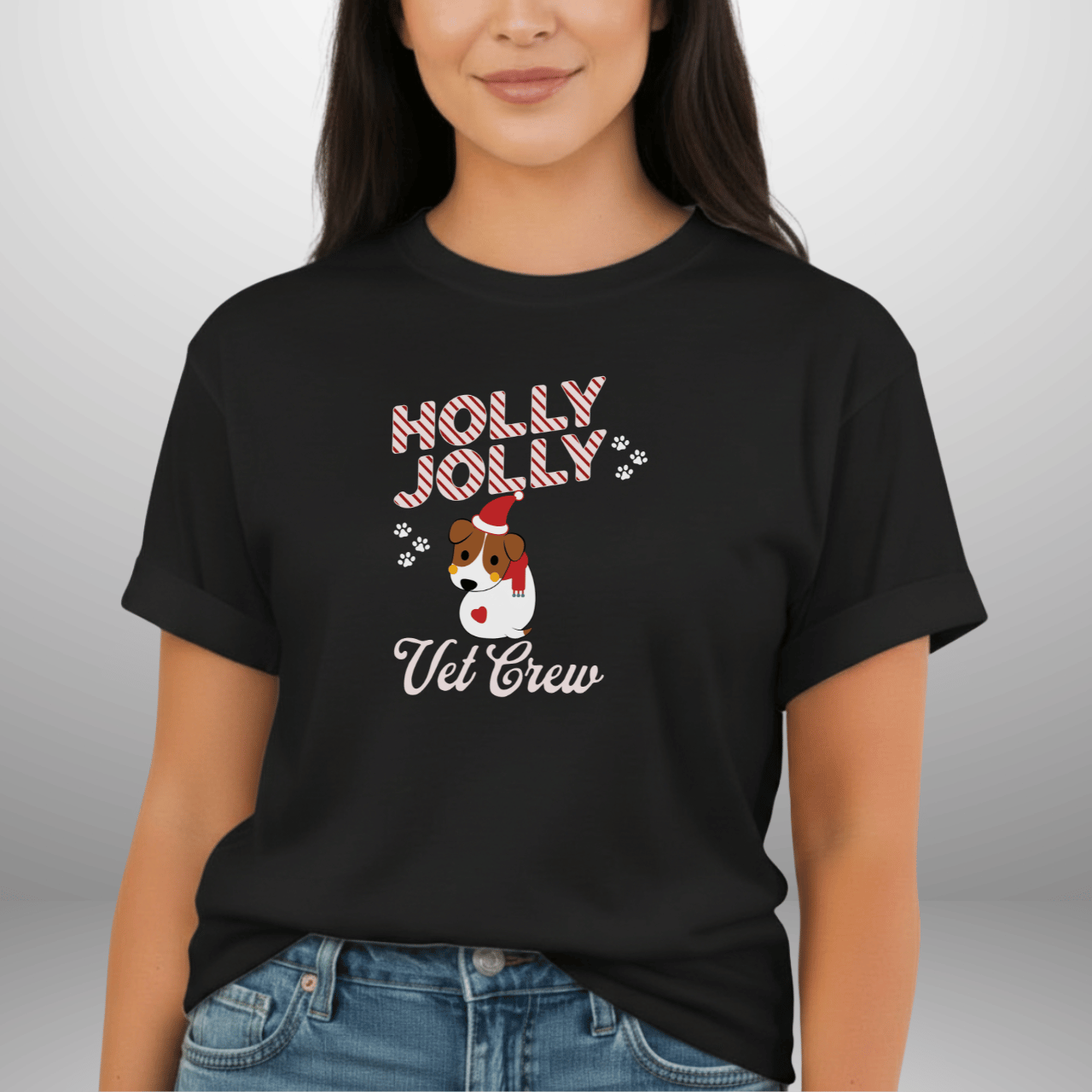 Holly Jolly Vet Crew Shirt | Comfort Colors Christmas Vet Tech Tee | Holiday Veterinary Staff T-Shirt | Vet Clinic Christmas Uniform