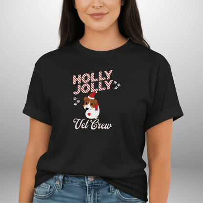 Holly Jolly Vet Crew Shirt | Comfort Colors Christmas Vet Tech Tee | Holiday Veterinary Staff T-Shirt | Vet Clinic Christmas Uniform
