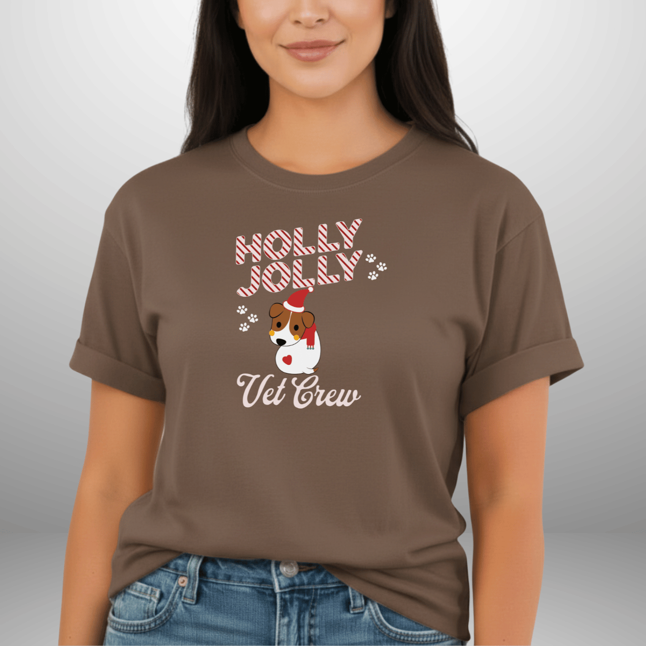 Holly Jolly Vet Crew Shirt | Comfort Colors Christmas Vet Tech Tee | Holiday Veterinary Staff T-Shirt | Vet Clinic Christmas Uniform