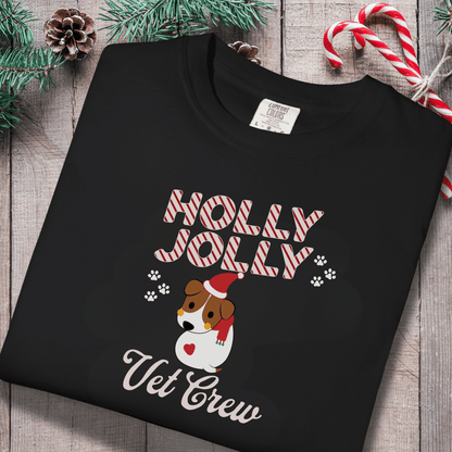 Holly Jolly Vet Crew Shirt | Comfort Colors Christmas Vet Tech Tee | Holiday Veterinary Staff T-Shirt | Vet Clinic Christmas Uniform