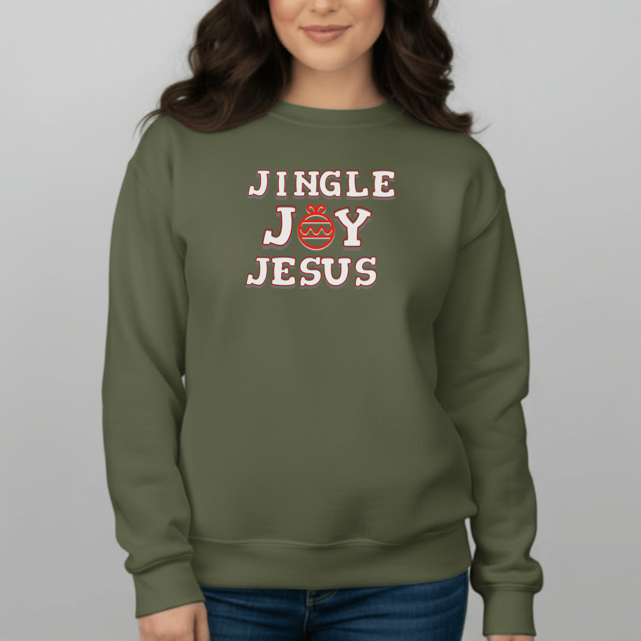 Jingle Joy Jesus Sweatshirt | Christian Christmas Sweater | Faith Holiday Crewneck | Gildan 18000 | Gospel Christmas Shirt