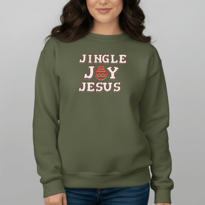 Jingle Joy Jesus Sweatshirt | Christian Christmas Sweater | Faith Holiday Crewneck | Gildan 18000 | Gospel Christmas Shirt