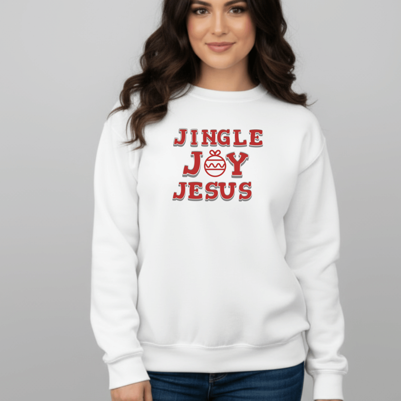 Jingle Joy Jesus Sweatshirt | Christian Christmas Sweater | Faith Holiday Crewneck | Gildan 18000 | Gospel Christmas Shirt