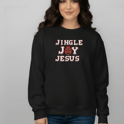 Jingle Joy Jesus Sweatshirt | Christian Christmas Sweater | Faith Holiday Crewneck | Gildan 18000 | Gospel Christmas Shirt