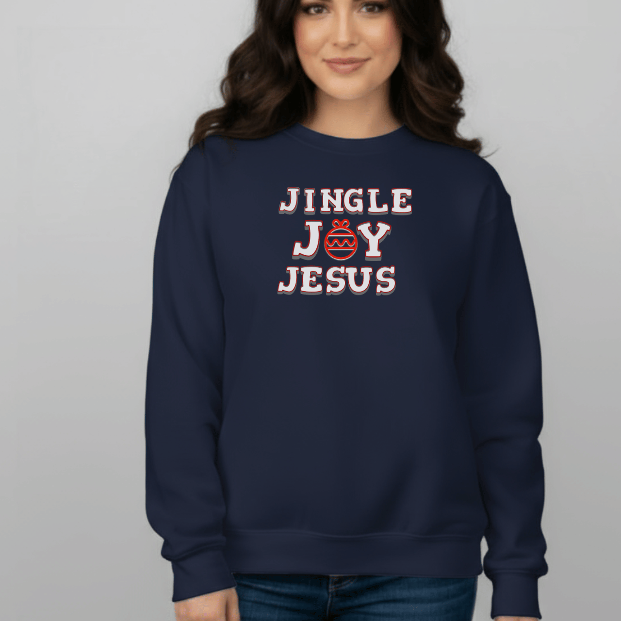 Jingle Joy Jesus Sweatshirt | Christian Christmas Sweater | Faith Holiday Crewneck | Gildan 18000 | Gospel Christmas Shirt