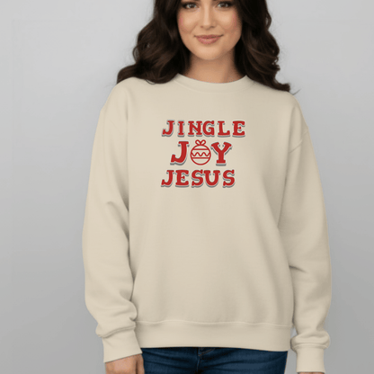 Jingle Joy Jesus Sweatshirt | Christian Christmas Sweater | Faith Holiday Crewneck | Gildan 18000 | Gospel Christmas Shirt