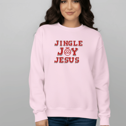 Jingle Joy Jesus Sweatshirt | Christian Christmas Sweater | Faith Holiday Crewneck | Gildan 18000 | Gospel Christmas Shirt