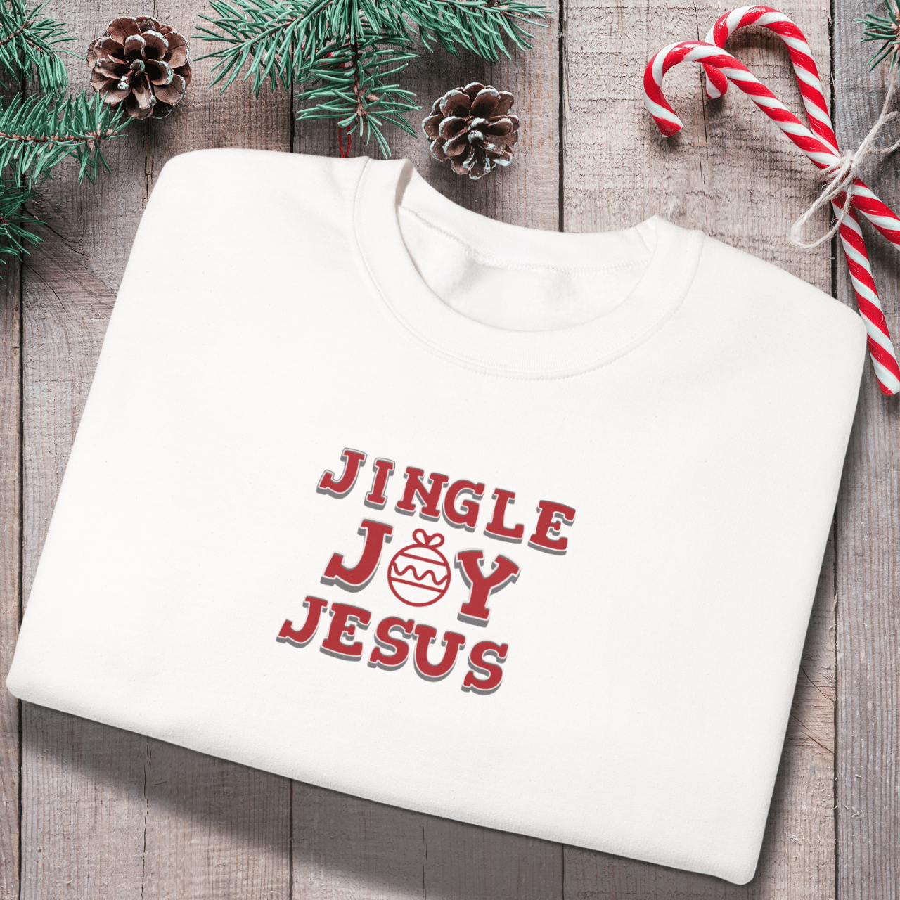 Jingle Joy Jesus Sweatshirt | Christian Christmas Sweater | Faith Holiday Crewneck | Gildan 18000 | Gospel Christmas Shirt