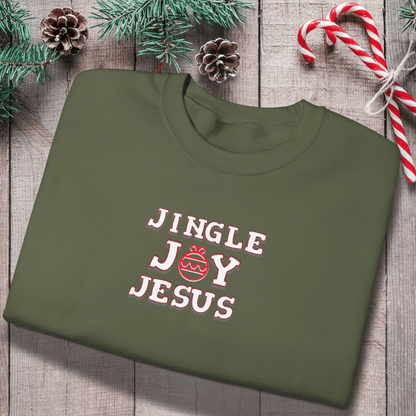 Jingle Joy Jesus Sweatshirt | Christian Christmas Sweater | Faith Holiday Crewneck | Gildan 18000 | Gospel Christmas Shirt