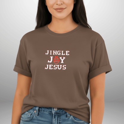 Jingle Joy Jesus Shirt • Christian Christmas Tee • Faith Holiday Comfort Colors 1717 • Cute Candy Cane Christmas Shirt for Women