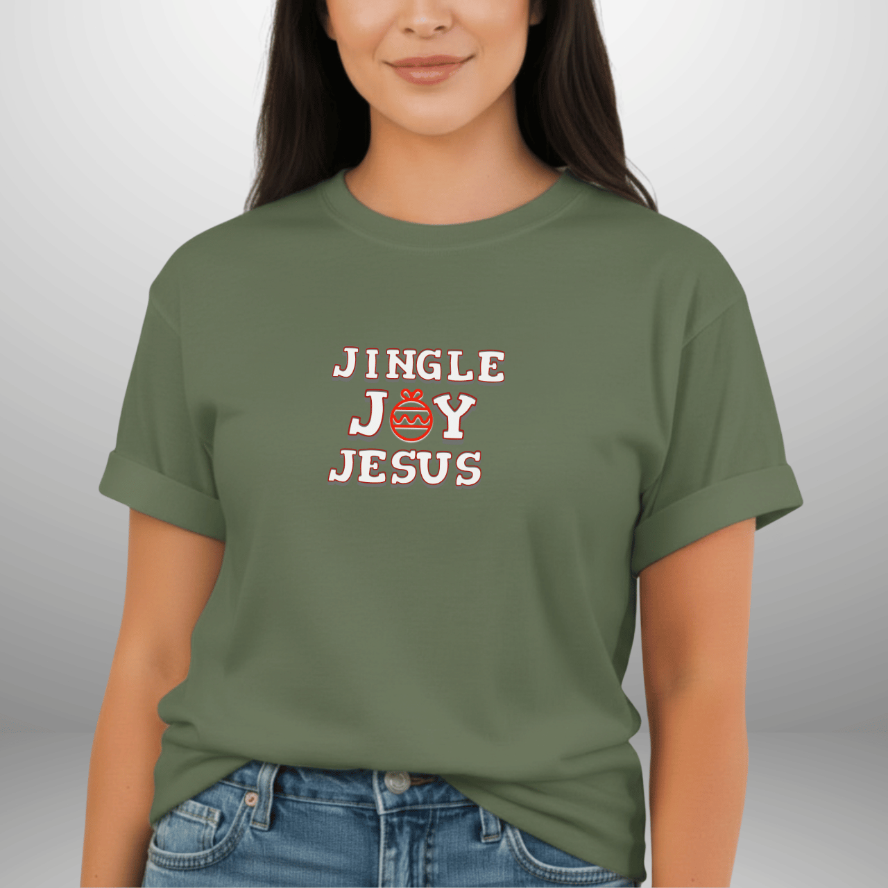 Jingle Joy Jesus Shirt • Christian Christmas Tee • Faith Holiday Comfort Colors 1717 • Cute Candy Cane Christmas Shirt for Women