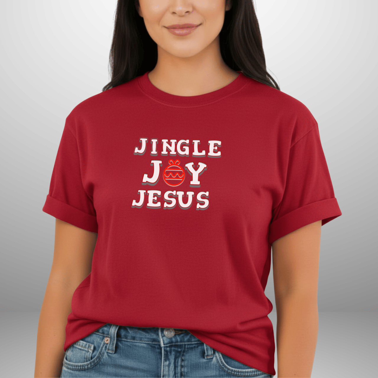 Jingle Joy Jesus Shirt • Christian Christmas Tee • Faith Holiday Comfort Colors 1717 • Cute Candy Cane Christmas Shirt for Women