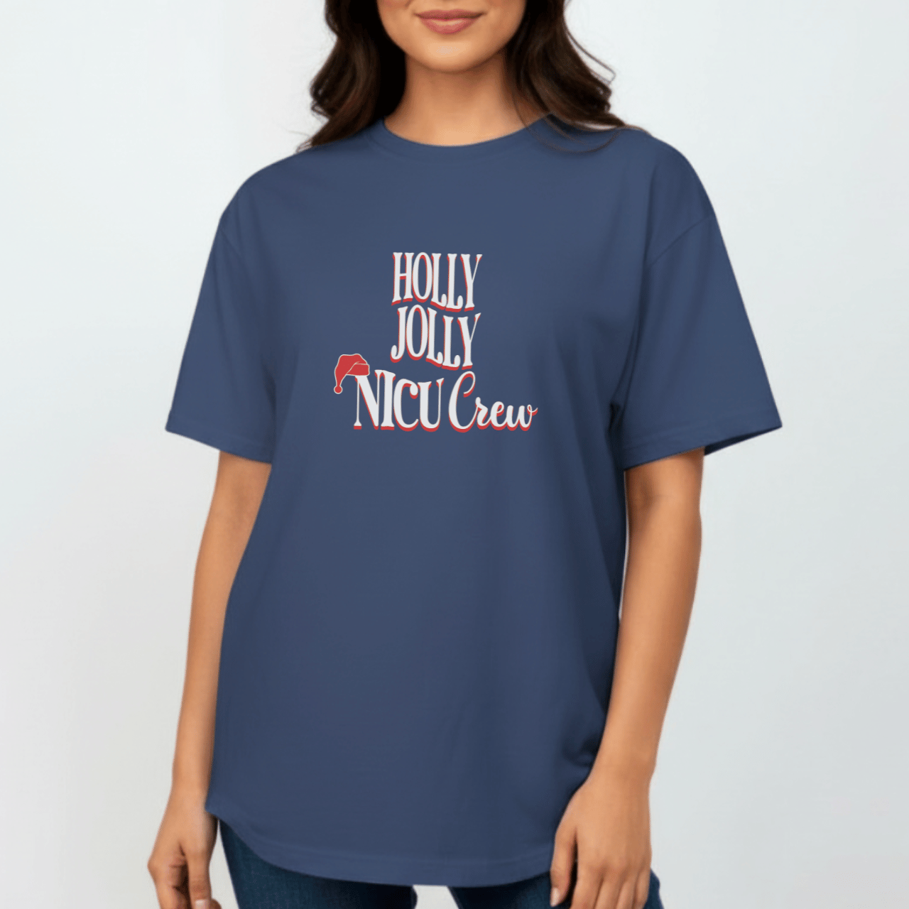 Holly Jolly NICU Crew Shirt | Comfort Colors 1717 | Christmas Nurse Tee | Holiday NICU Staff T-Shirt | Neonatal Nurse Christmas Top