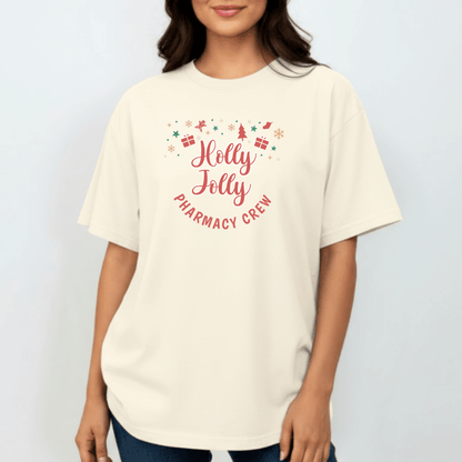 Holly Jolly Pharmacy Crew Shirt | Christmas Pharmacy Team Tee | Comfort Colors 1717 | Pharmacist & Tech Holiday Work Shirt