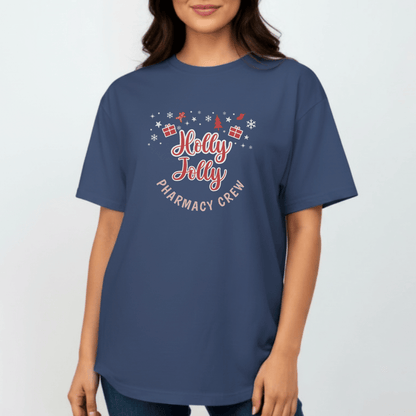 Holly Jolly Pharmacy Crew Shirt | Christmas Pharmacy Team Tee | Comfort Colors 1717 | Pharmacist & Tech Holiday Work Shirt