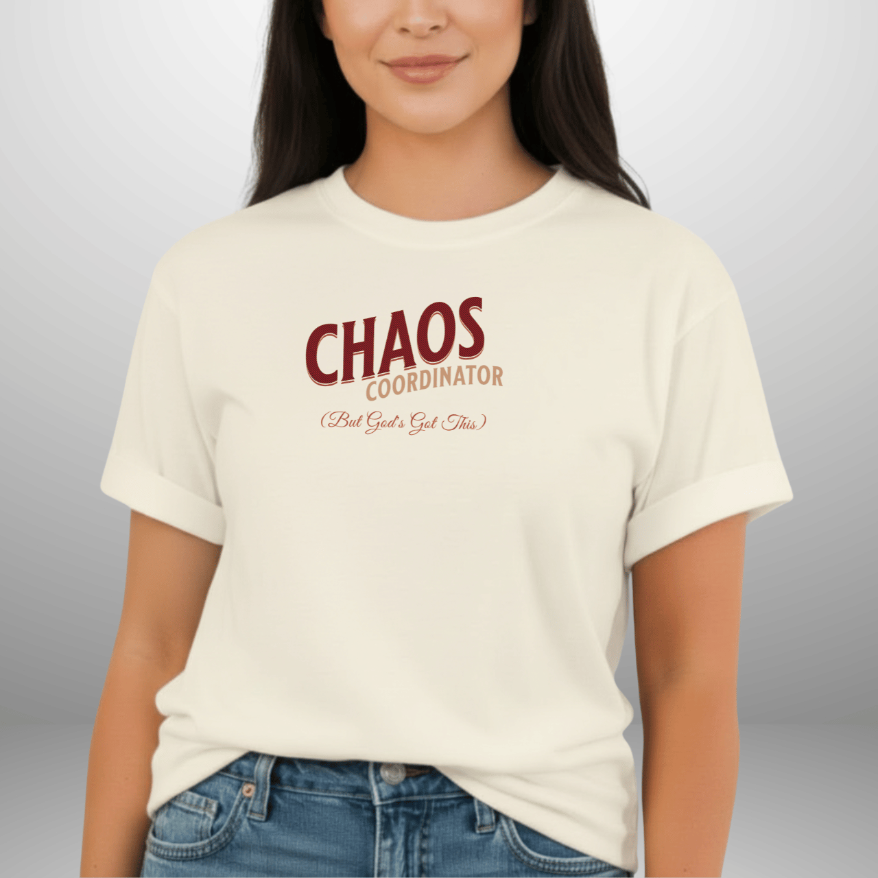 Chaos Coordinator Shirt | But God’s Got This Tee | Christian Mom Life Comfort Colors 1717 | Faith Family Graphic Tee