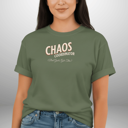 Chaos Coordinator Shirt | But God’s Got This Tee | Christian Mom Life Comfort Colors 1717 | Faith Family Graphic Tee