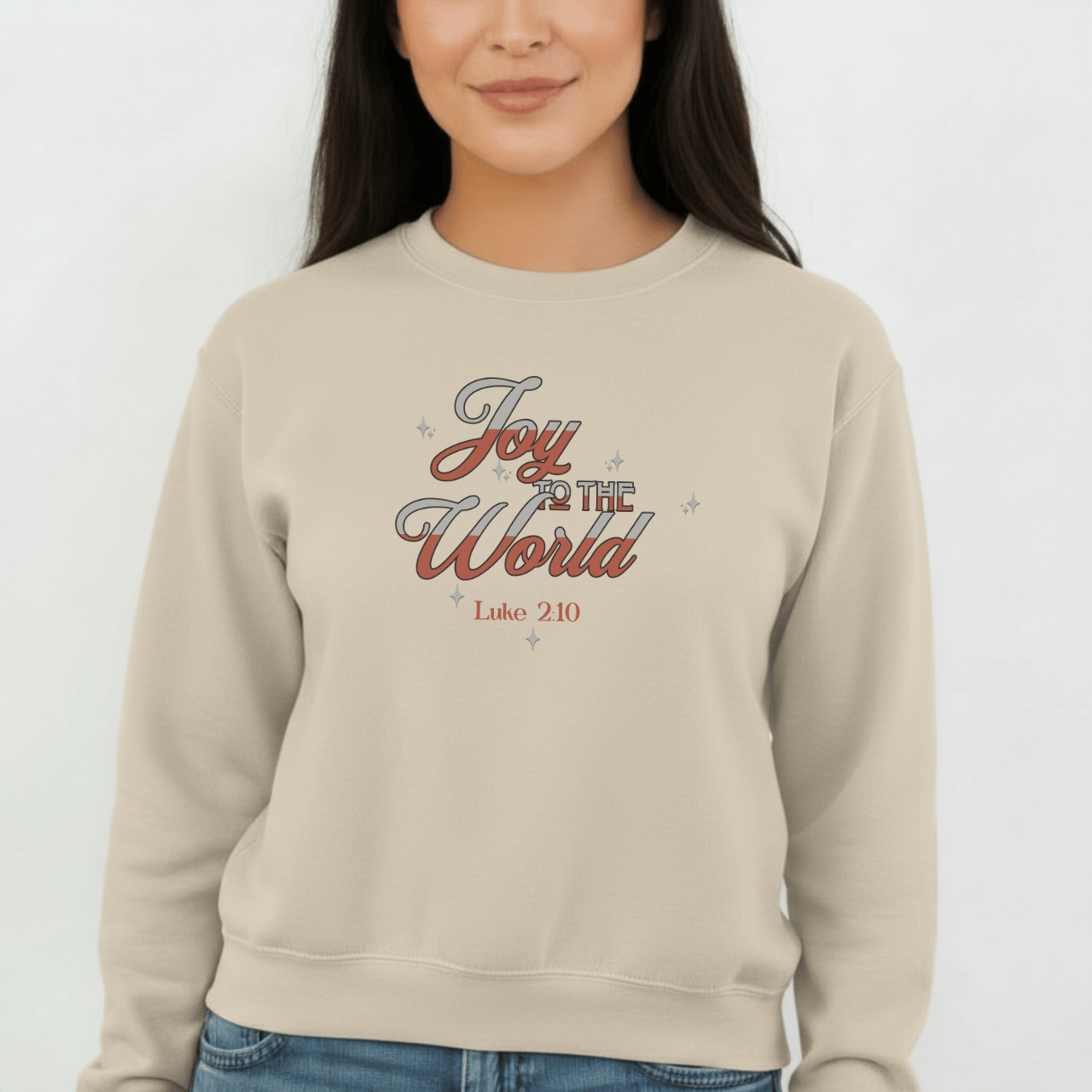 Joy to the World Sweatshirt | Luke 2:10 Bible Verse Christmas Sweater | Christian Holiday Faith Crewneck | Gildan 18000