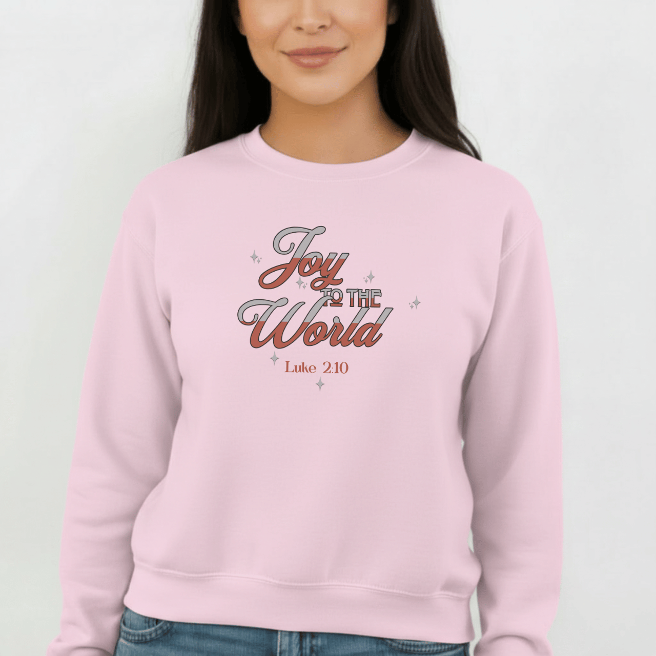 Joy to the World Sweatshirt | Luke 2:10 Bible Verse Christmas Sweater | Christian Holiday Faith Crewneck | Gildan 18000