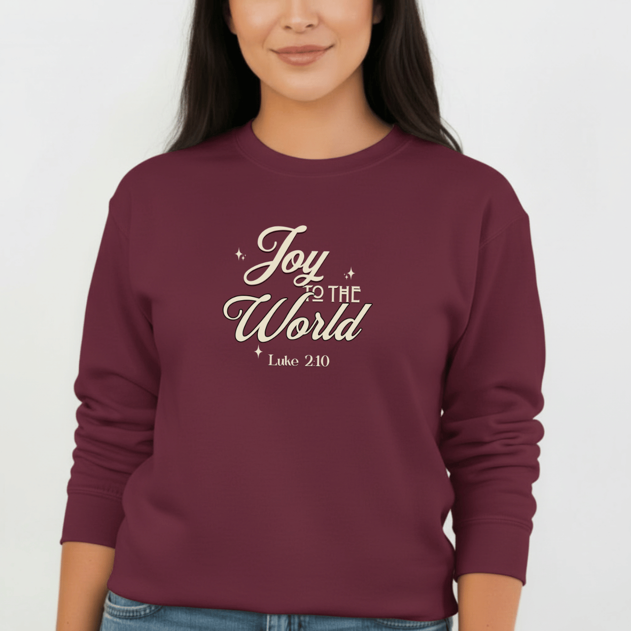 Joy to the World Sweatshirt | Luke 2:10 Bible Verse Christmas Sweater | Christian Holiday Faith Crewneck | Gildan 18000