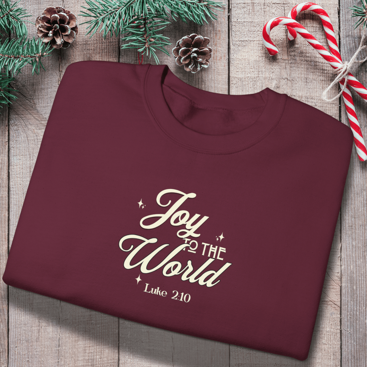 Joy to the World Sweatshirt | Luke 2:10 Bible Verse Christmas Sweater | Christian Holiday Faith Crewneck | Gildan 18000