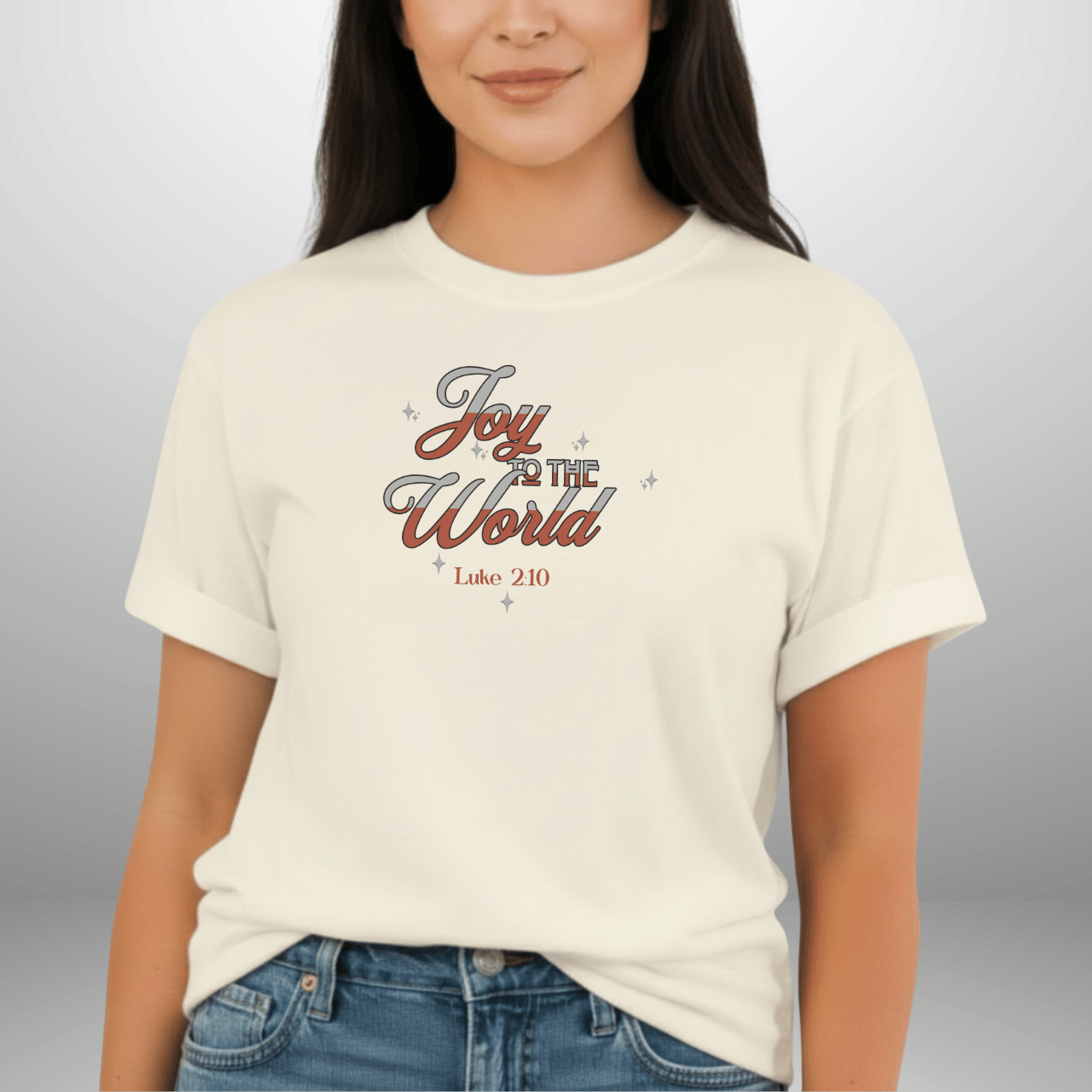 Joy to the World Shirt • Luke 2:10 Bible Verse Tee • Christian Christmas Comfort Colors 1717 • Faith Holiday Graphic Tee