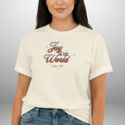 Joy to the World Shirt • Luke 2:10 Bible Verse Tee • Christian Christmas Comfort Colors 1717 • Faith Holiday Graphic Tee