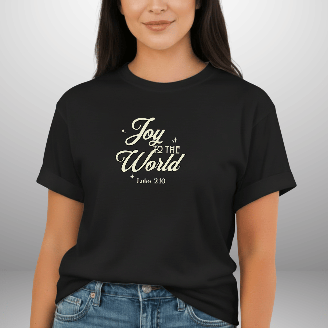 Joy to the World Shirt • Luke 2:10 Bible Verse Tee • Christian Christmas Comfort Colors 1717 • Faith Holiday Graphic Tee