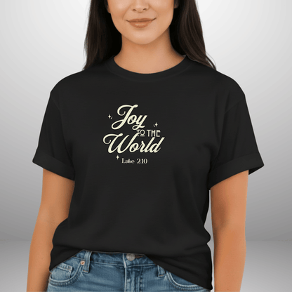 Joy to the World Shirt • Luke 2:10 Bible Verse Tee • Christian Christmas Comfort Colors 1717 • Faith Holiday Graphic Tee