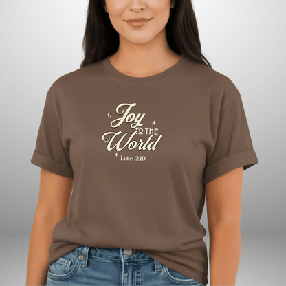 Joy to the World Shirt • Luke 2:10 Bible Verse Tee • Christian Christmas Comfort Colors 1717 • Faith Holiday Graphic Tee