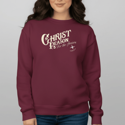 Christ Is the Reason for the Season Sweatshirt | Luke 2:11 | Christian Christmas Gildan 18000 Crewneck | Faith Holiday Sweater