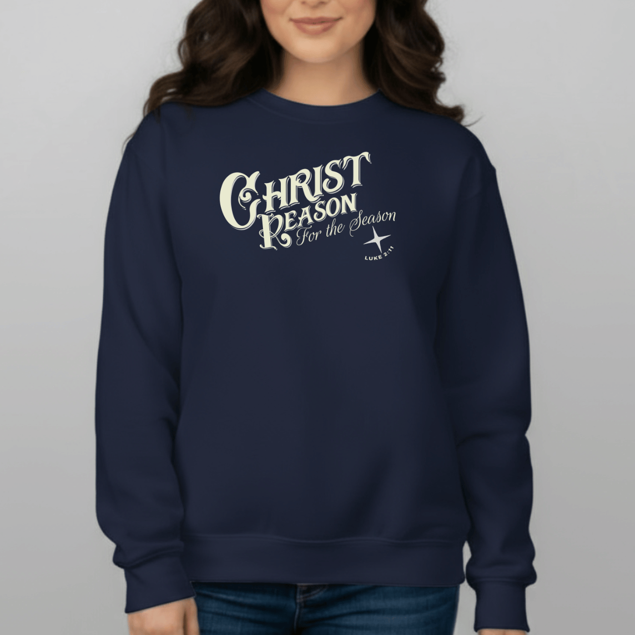Christ Is the Reason for the Season Sweatshirt | Luke 2:11 | Christian Christmas Gildan 18000 Crewneck | Faith Holiday Sweater