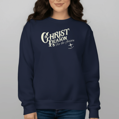 Christ Is the Reason for the Season Sweatshirt | Luke 2:11 | Christian Christmas Gildan 18000 Crewneck | Faith Holiday Sweater