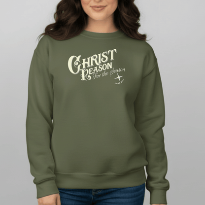 Christ Is the Reason for the Season Sweatshirt | Luke 2:11 | Christian Christmas Gildan 18000 Crewneck | Faith Holiday Sweater