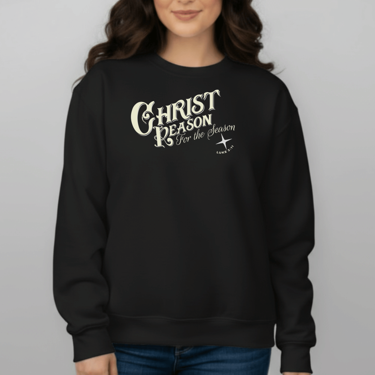 Christ Is the Reason for the Season Sweatshirt | Luke 2:11 | Christian Christmas Gildan 18000 Crewneck | Faith Holiday Sweater