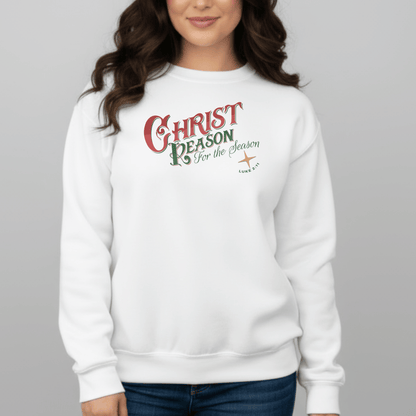 Christ Is the Reason for the Season Sweatshirt | Luke 2:11 | Christian Christmas Gildan 18000 Crewneck | Faith Holiday Sweater