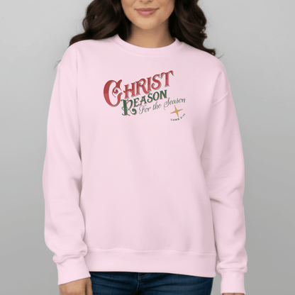 Christ Is the Reason for the Season Sweatshirt | Luke 2:11 | Christian Christmas Gildan 18000 Crewneck | Faith Holiday Sweater