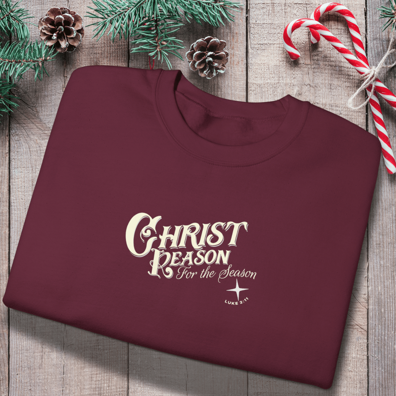 Christ Is the Reason for the Season Sweatshirt | Luke 2:11 | Christian Christmas Gildan 18000 Crewneck | Faith Holiday Sweater