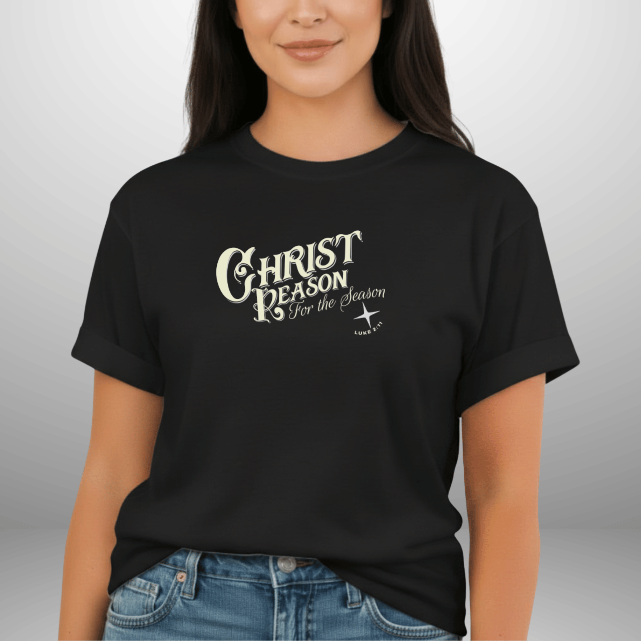 Christ Is the Reason for the Season Shirt – Luke 2:11 Christmas Christian Tee | Comfort Colors 1717 | Faith Holiday Shirt