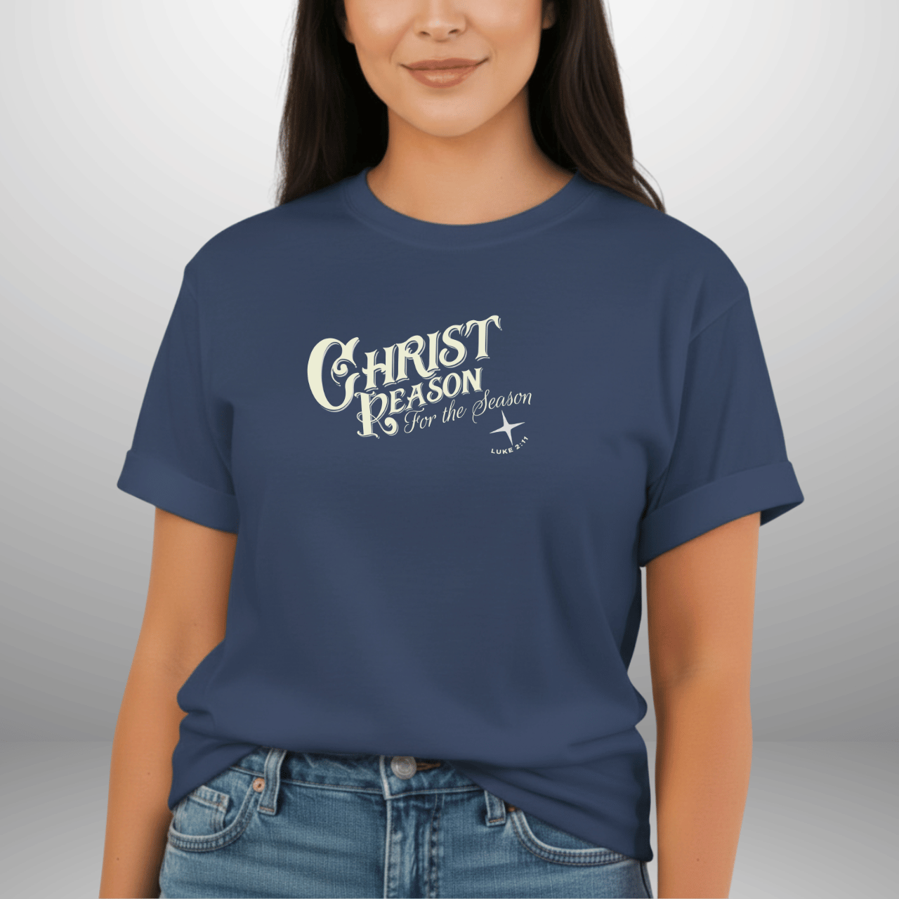 Christ Is the Reason for the Season Shirt – Luke 2:11 Christmas Christian Tee | Comfort Colors 1717 | Faith Holiday Shirt