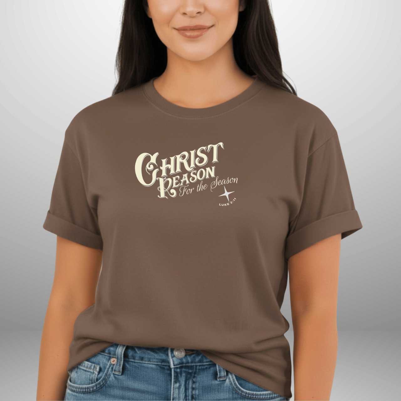 Christ Is the Reason for the Season Shirt – Luke 2:11 Christmas Christian Tee | Comfort Colors 1717 | Faith Holiday Shirt