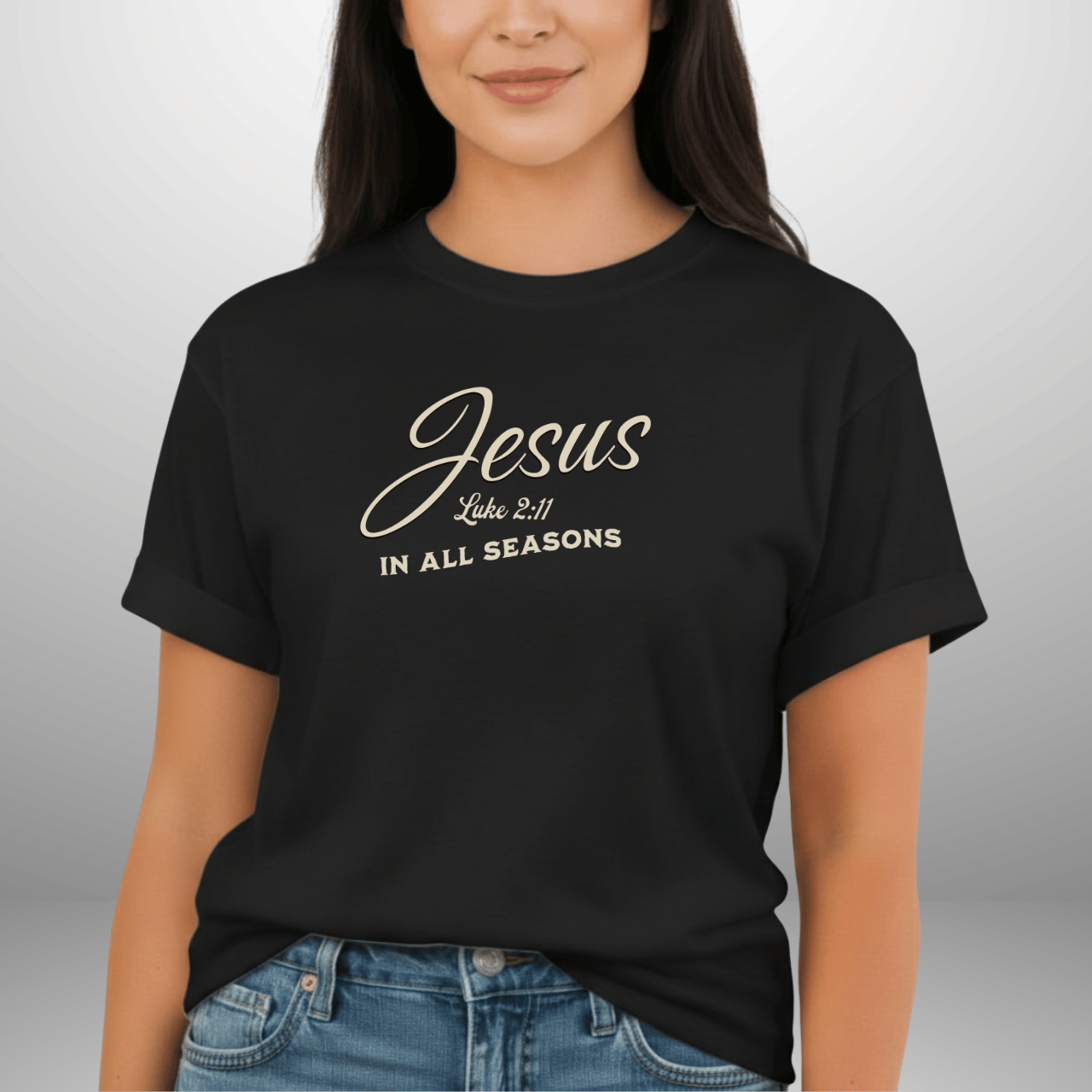 Jesus In All Seasons Shirt – Luke 2:11 Bible Verse Tee | Christian Comfort Colors 1717 | Faith Graphic Tee | Scripture Shirt for Believers