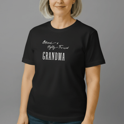 Blessed & Highly Favored Grandma Shirt | Comfort Colors 1717 | Christian Grandma Tee | Faith-Based Gift for Nana & Grandma