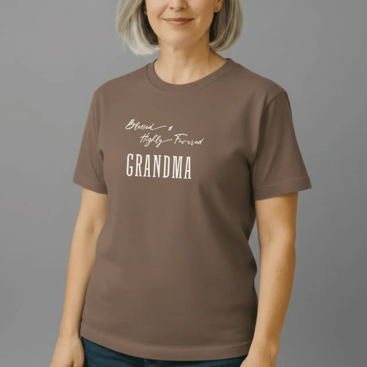Blessed Highly Favored Grandma T-Shirt | Comfort Colors Tee Goshen & Selah Co