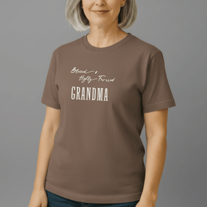 Blessed & Highly Favored Grandma Shirt | Comfort Colors 1717 | Christian Grandma Tee | Faith-Based Gift for Nana & Grandma